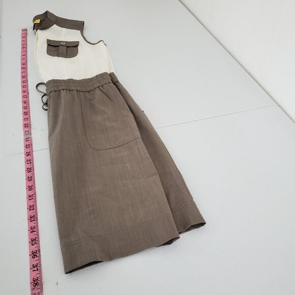 St. John Womens Safari Dress Size 4 Drawstring Sleeveless Pockets Classy Neutral - Picture 13 of 15